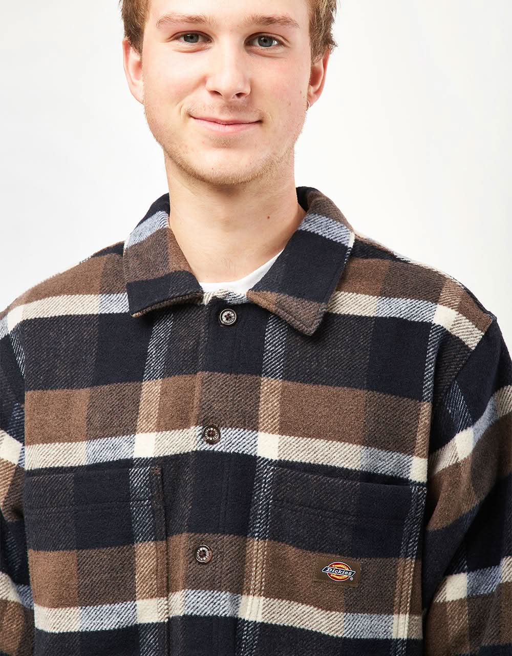 Dickies Plaid Coaling L/S Shirt - Mushroom