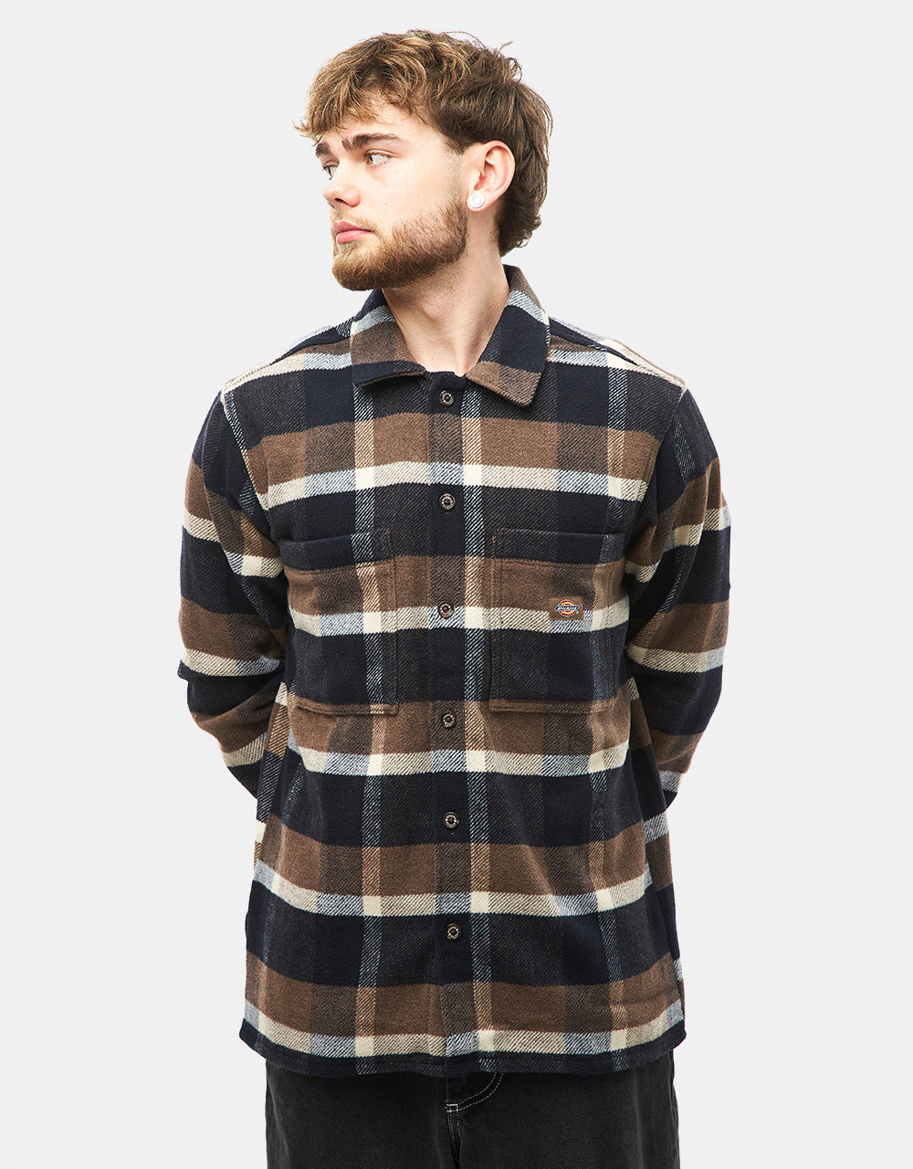 Dickies Plaid Coaling L/S Shirt - Mushroom