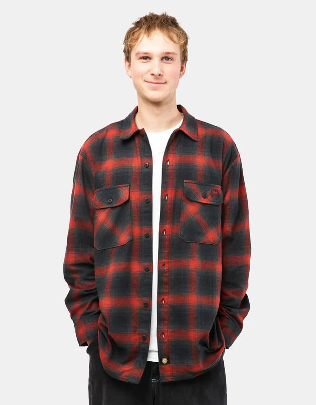 Chemise M/S Dickies x Spitfire Flannel - Ocre Rouge