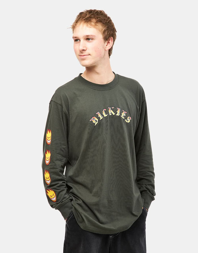 T-shirt Dickies x Spitfire L/S - Verde oliva