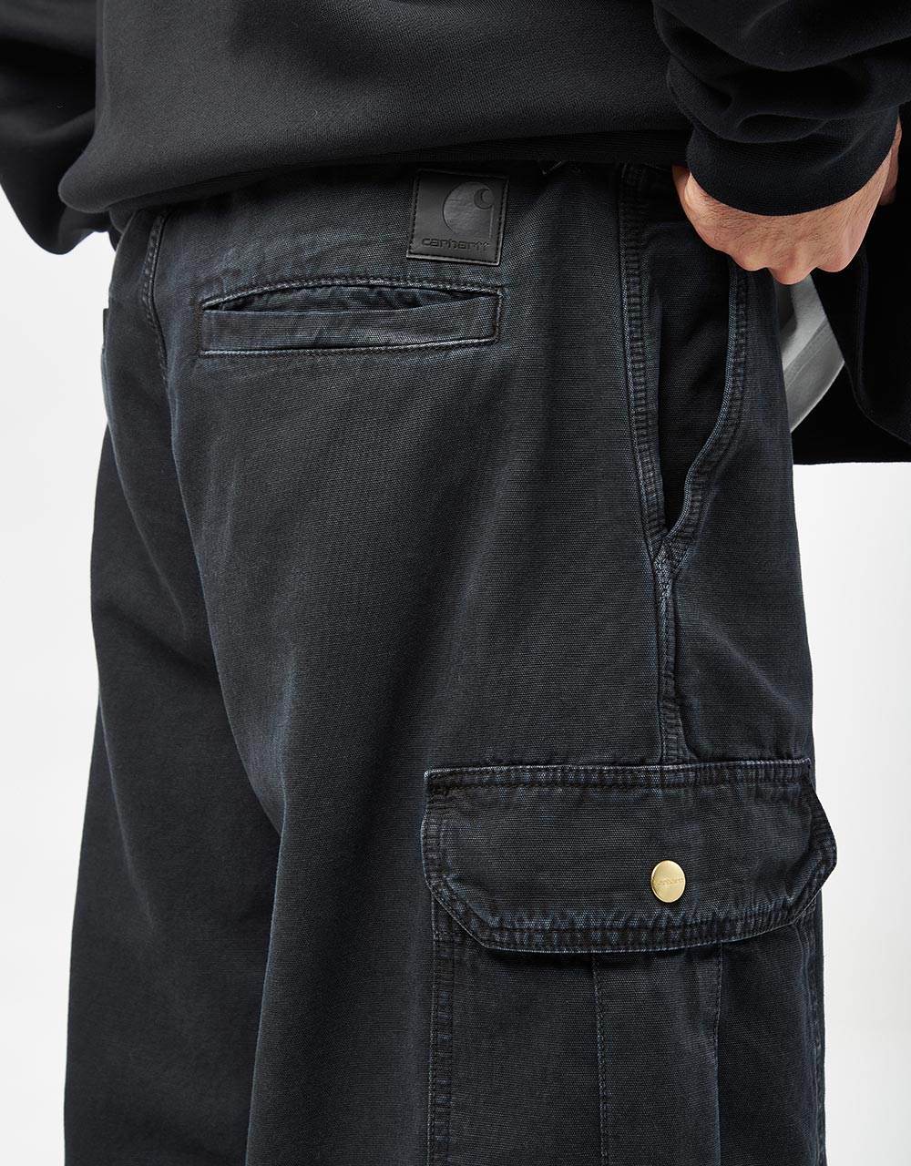 Carhartt WIP Stanton Cargo Pant - Black (Stone Dyed)