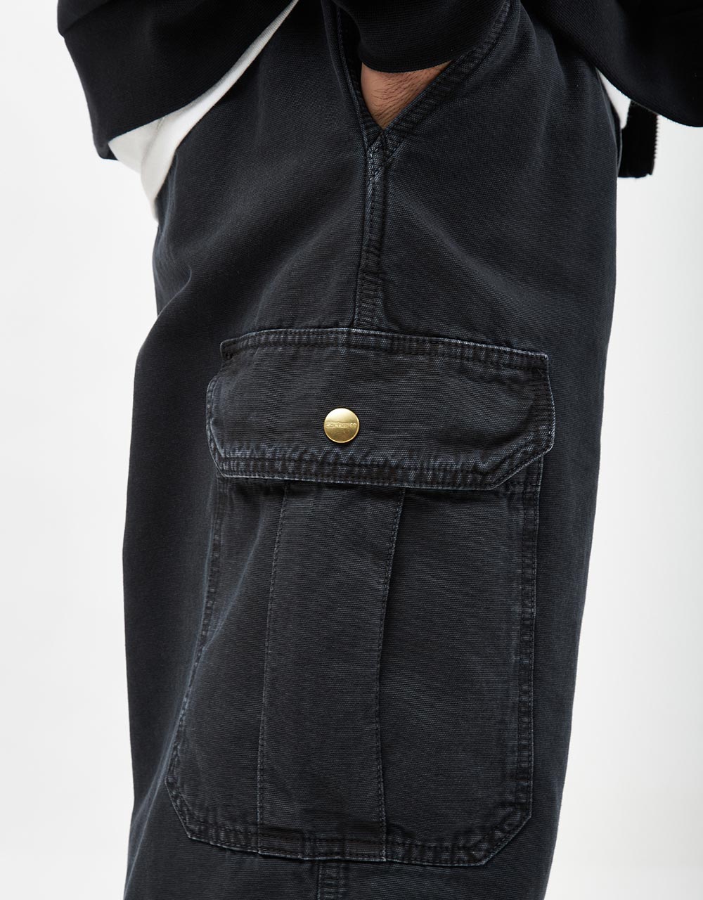 Carhartt WIP Stanton Cargo Pant - Black (Stone Dyed)