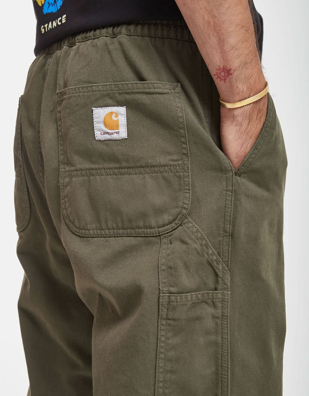 Pantalón Flint de Carhartt WIP - Verde oficina (teñido en prenda)