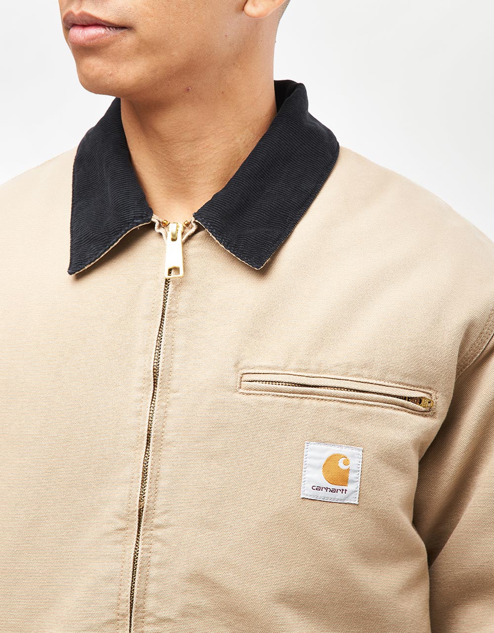 Carhartt WIP OG Detroit Jacket - Peanut/Black (Aged Canvas)