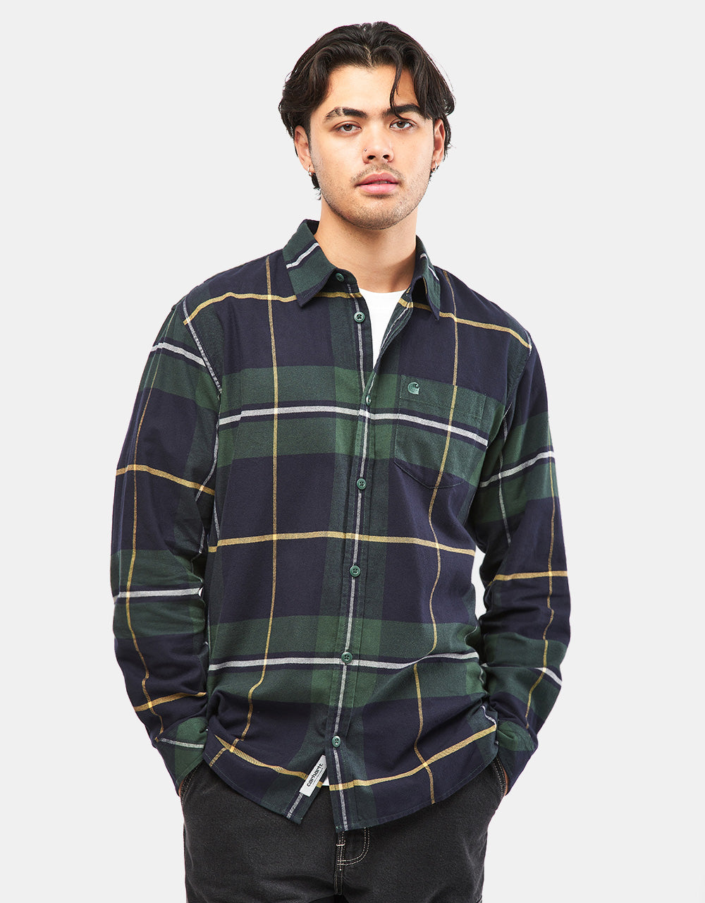 Carhartt WIP L/S Garnett Shirt - Garnett Check/Sycamore Tree/Dark Navy