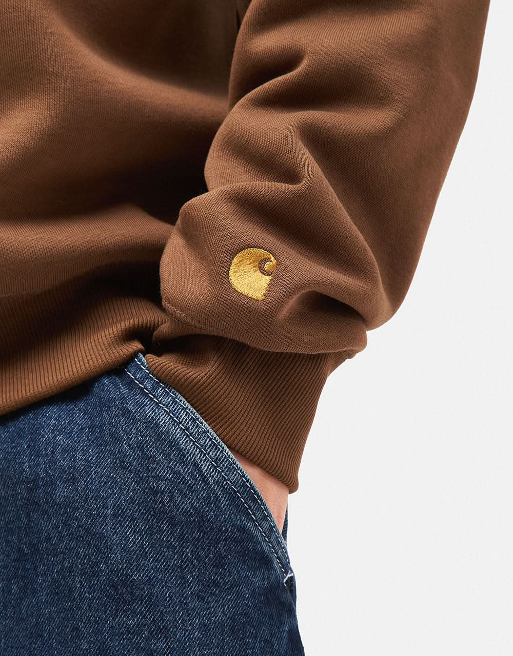 Carhartt WIP Chase Sweatshirt - Chocolate/Gold