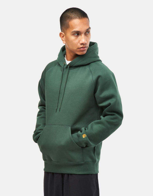 Carhartt WIP Hooded Chase Sweatshirt - Sycamore Tree/Gold