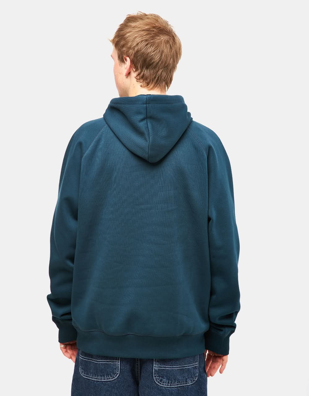 Carhartt WIP Hooded Chase Sweatshirt - Duck Blue/Gold