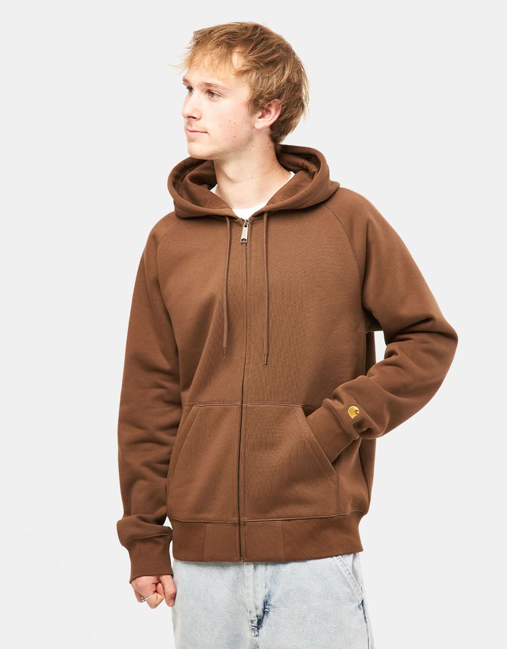 Carhartt WIP Hooded Chase Jacket - Chocolate/Gold