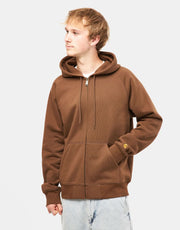 Carhartt WIP Hooded Chase Jacket - Chocolate/Gold