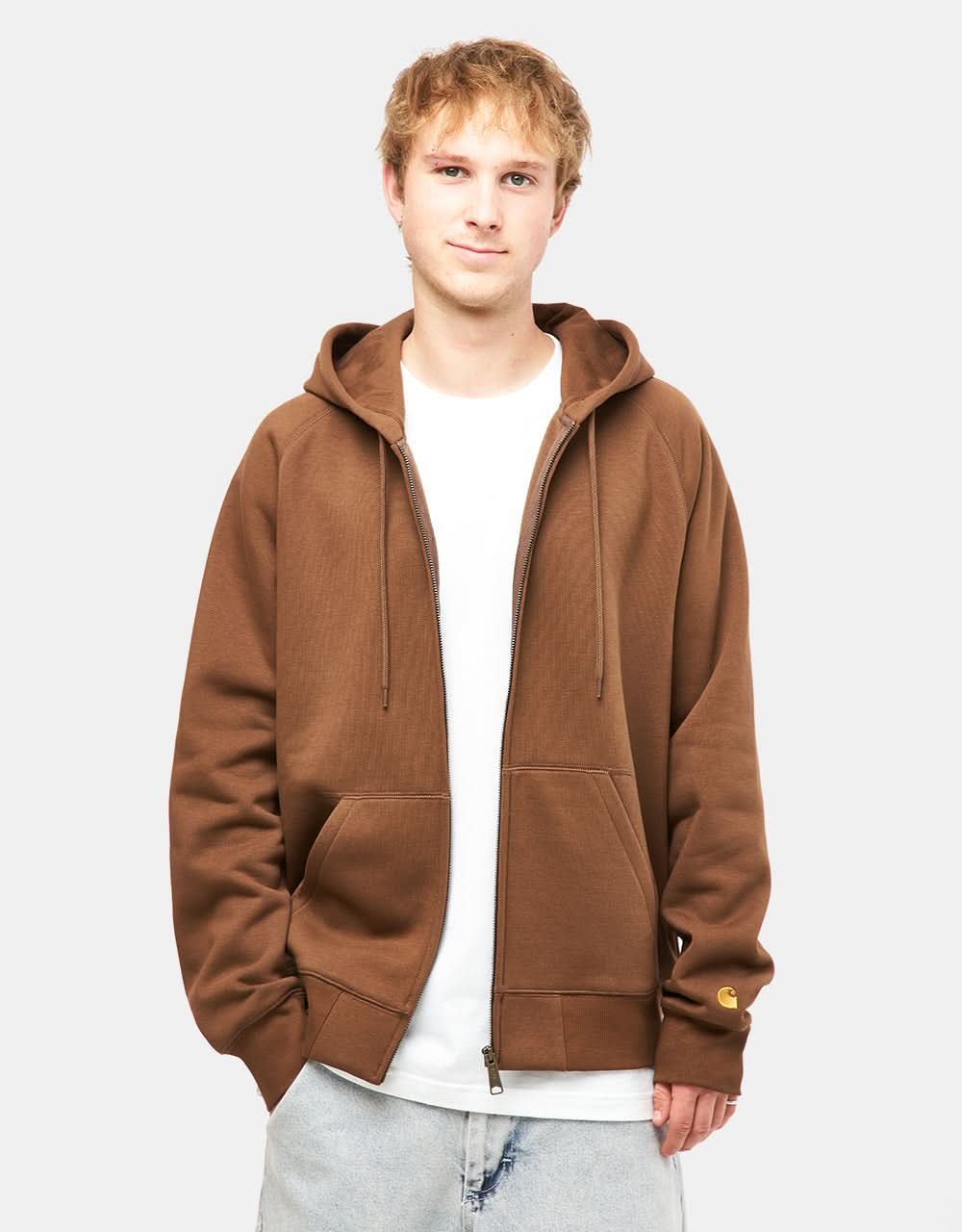 Carhartt WIP Hooded Chase Jacket - Chocolate/Gold