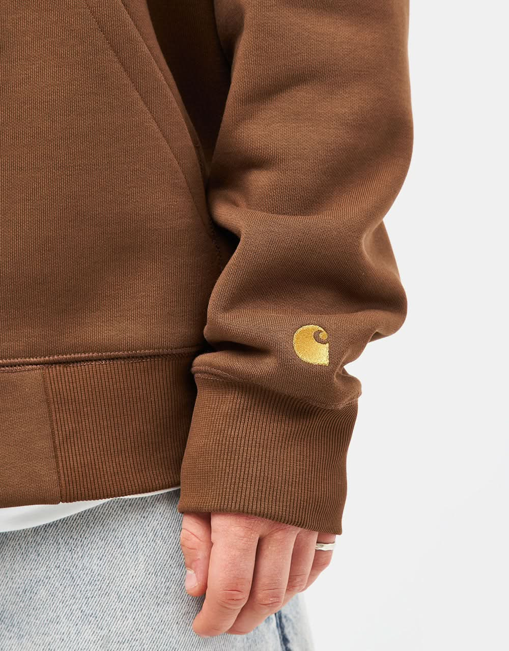 Carhartt WIP Hooded Chase Jacket - Chocolate/Gold