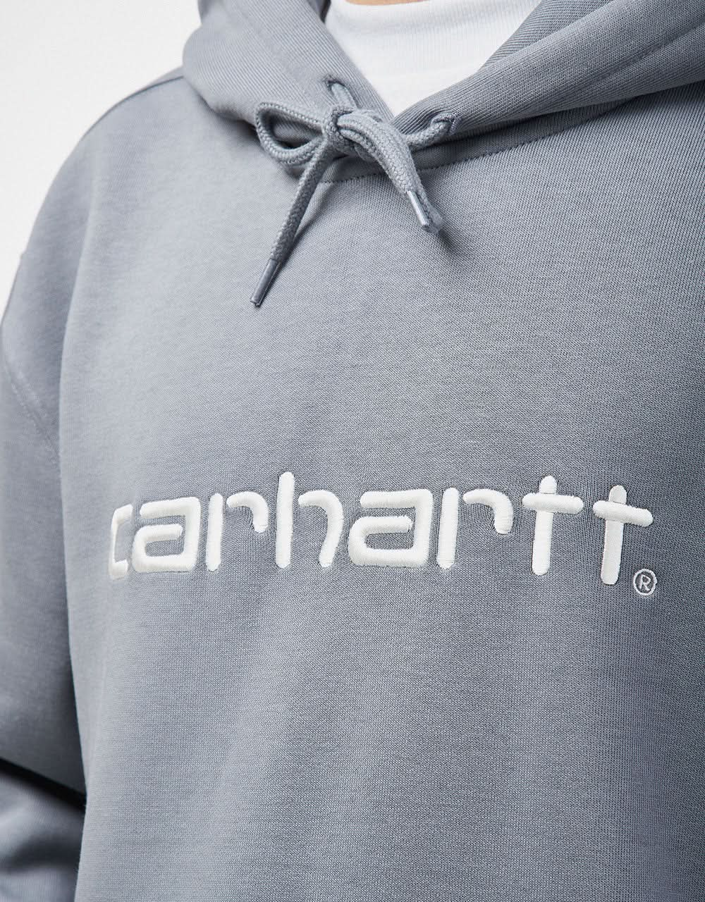 Carhartt WIP Hooded Carhartt Sweatshirt - Dove Grey/Wax