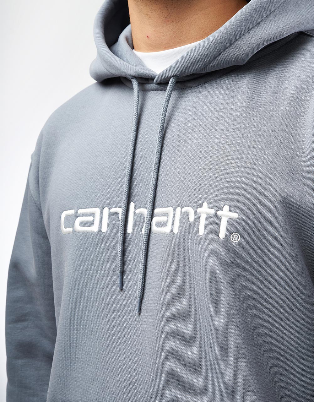 Carhartt WIP Hooded Carhartt Sweatshirt - Dove Grey/Wax