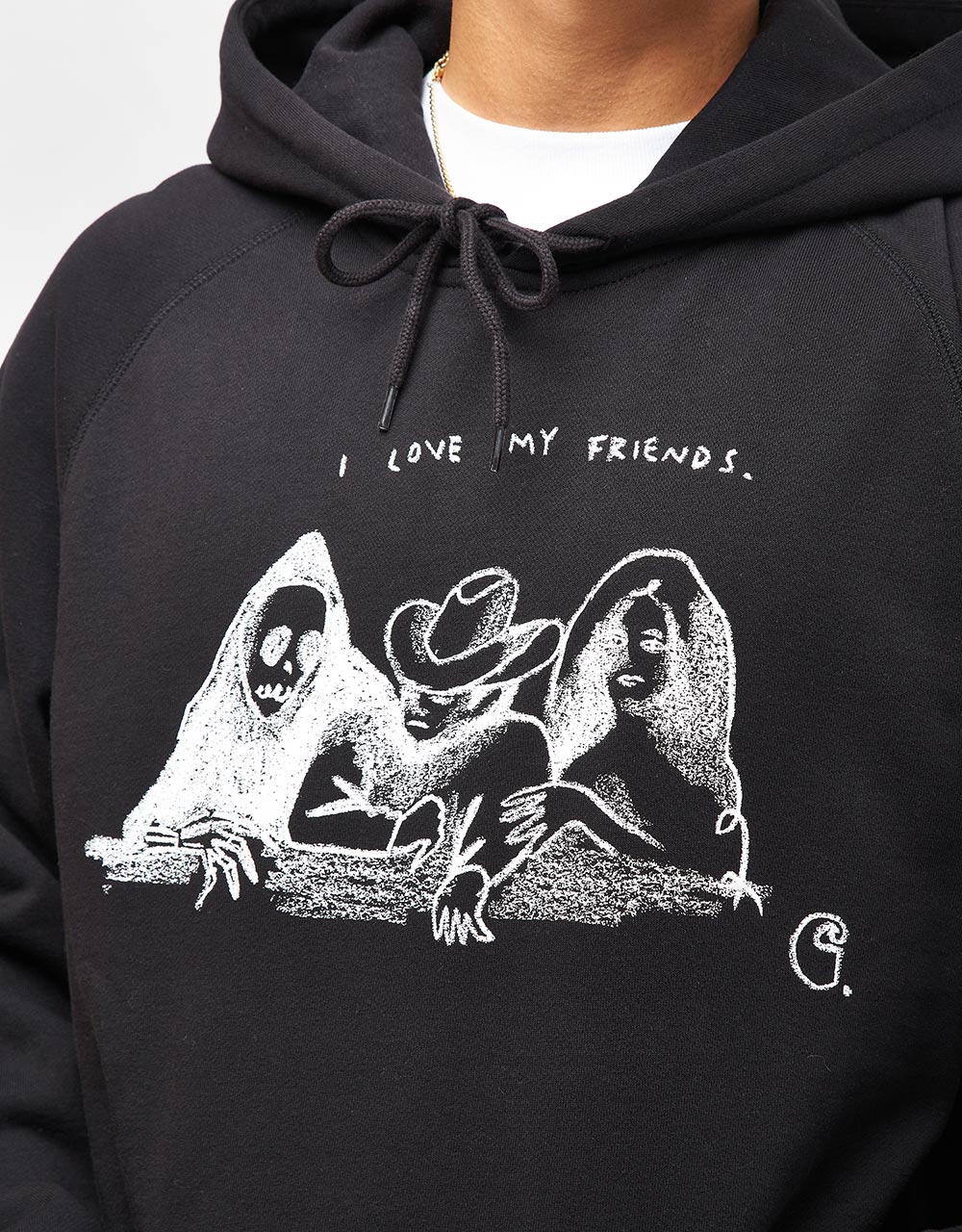 Carhartt WIP Hooded Pepe Friends Sweatshirt - Black/White