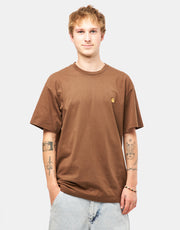 T-shirt Carhartt WIP Chase - Cioccolato/Oro