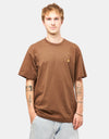 T-shirt Carhartt WIP Chase - Chocolat/Or