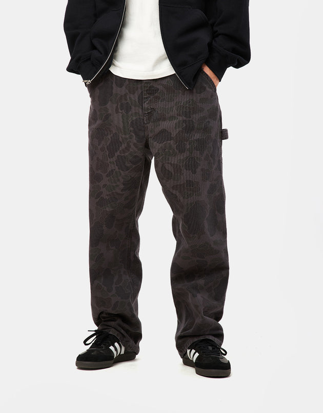 Carhartt WIP Duck Single Knee Pant - Camo Duck/Vert/Graphite (teint en vêtement)