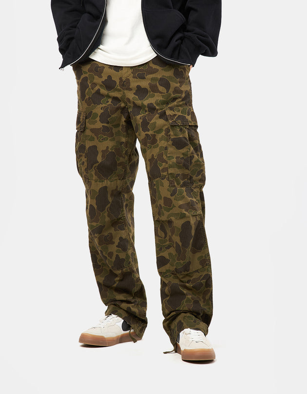 Carhartt WIP Duck Cargo Pant - Camo Duck/Green/Office Green (Garment Dyed)