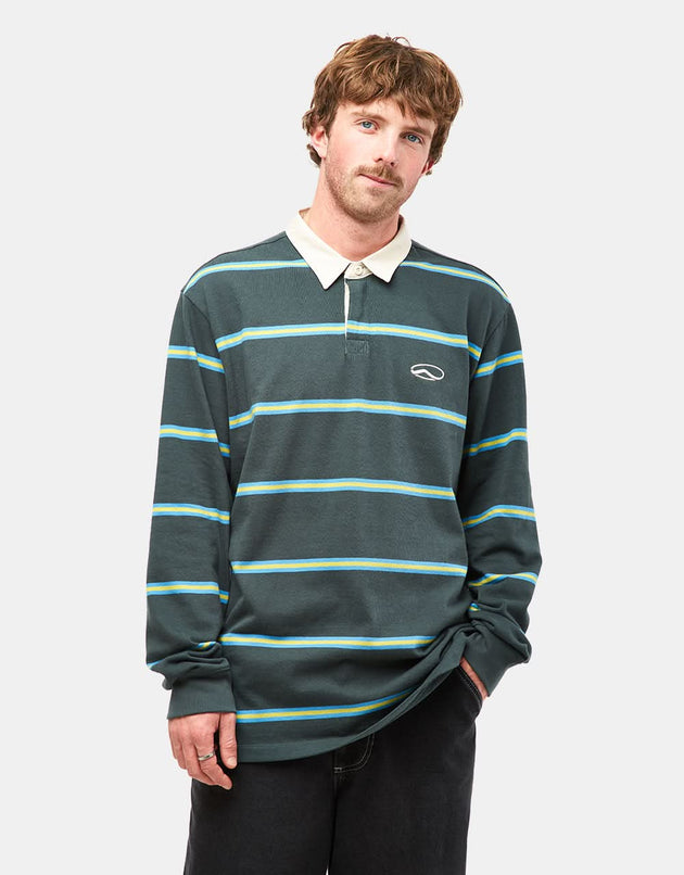 Polo a righe rugby L/S Vans Gatewood - Green Gables