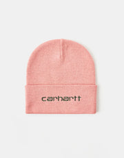 Bonnet Carhartt WIP Script - Rose poussiéreuse/Sycomore