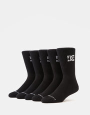 DC Crew 5 Pack Socks - Black