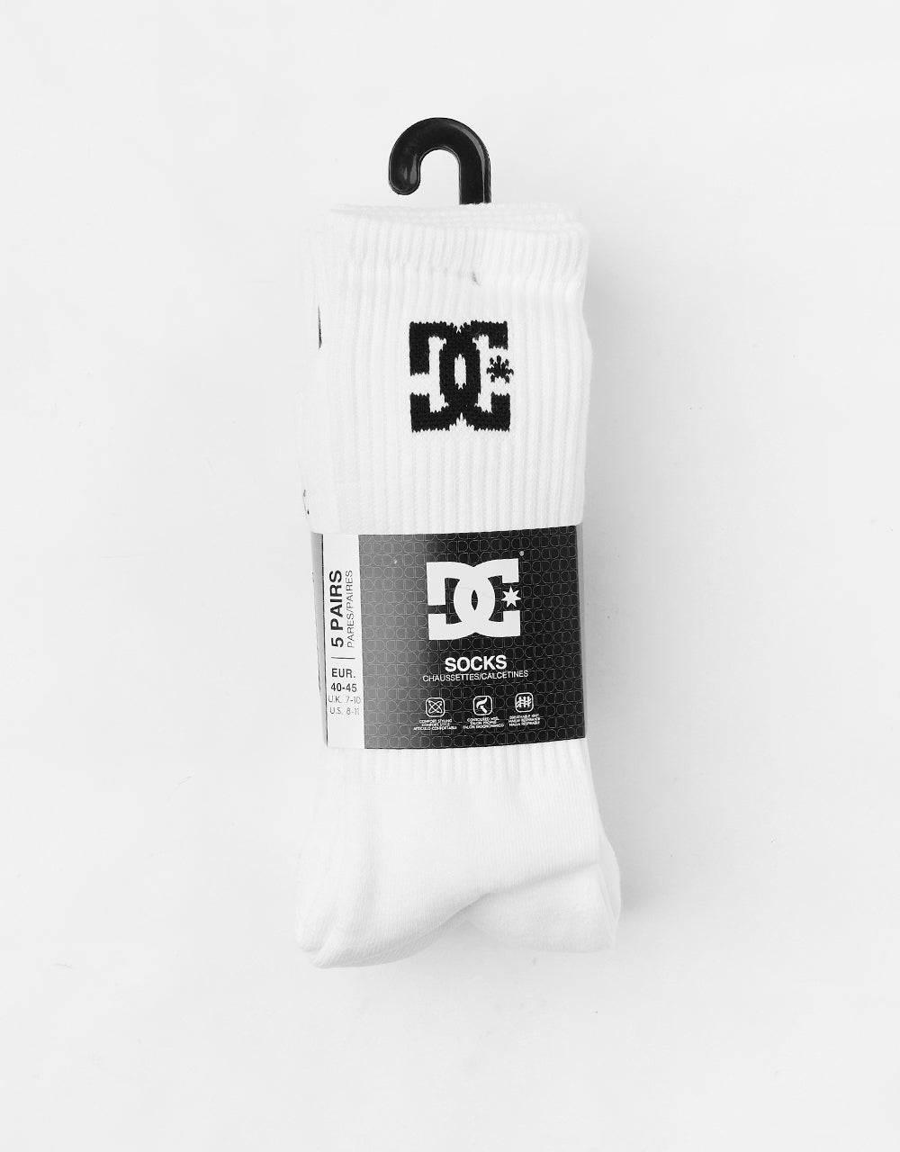 DC Crew 5 Pack Socks - Snow White