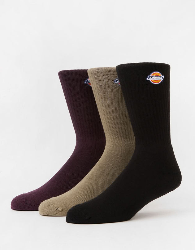 Calcetines Dickies Valley Grove - Pack de 3 - Ciruela Perfecta