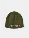 Spitfire Old E Skully Beanie - Olive/Red