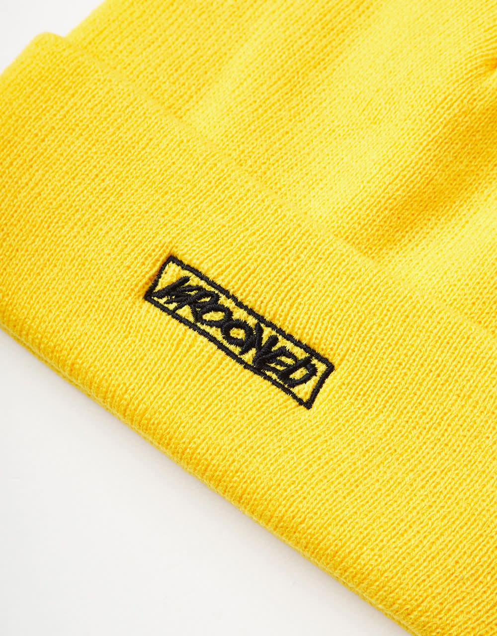 Krooked Moonsmile Script Cuff Beanie - Yellow/Black