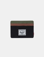 Herschel Supply Co. Charlie Cardholder - Black/Four Leaf Clover/Saddle Brown