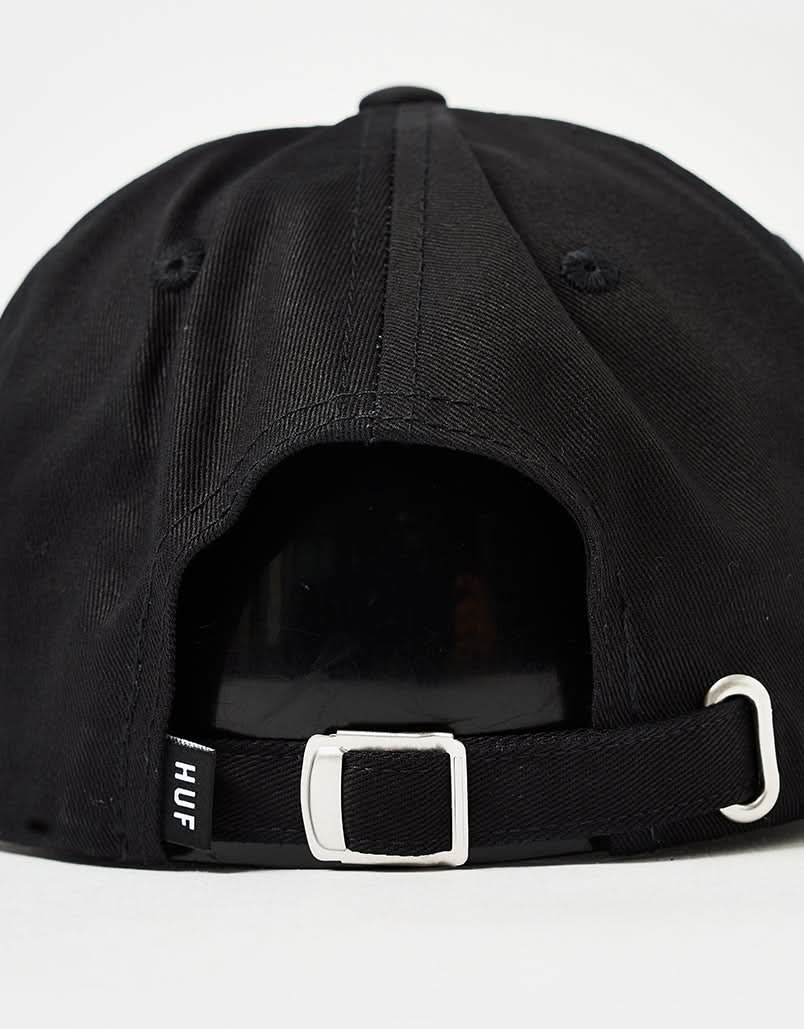 HUF Star Box Logo 6 Panel Curved Visor Cap - Black