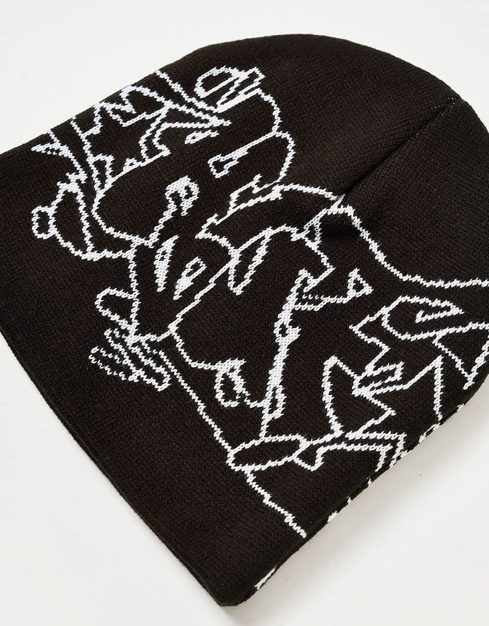 HUF Outlines Skull Beanie - Black