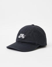 Nike SB Unstructured Flat Bill Cap - Black/White