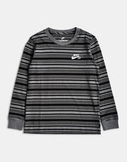 Nike SB Striped L/S Kids T-Shirt - Black/Smoke Grey