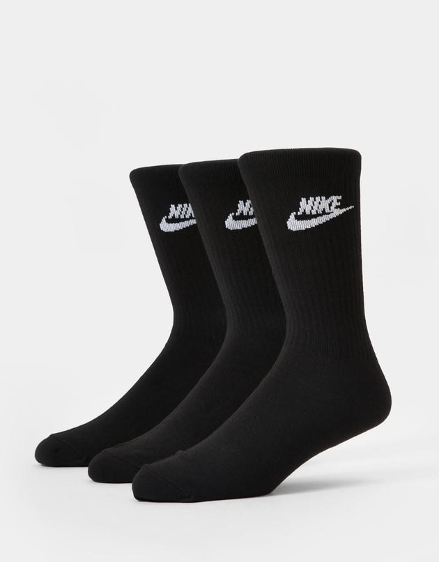 Nike SB Everyday Essential Crew Socks 3 Pack - Black/White