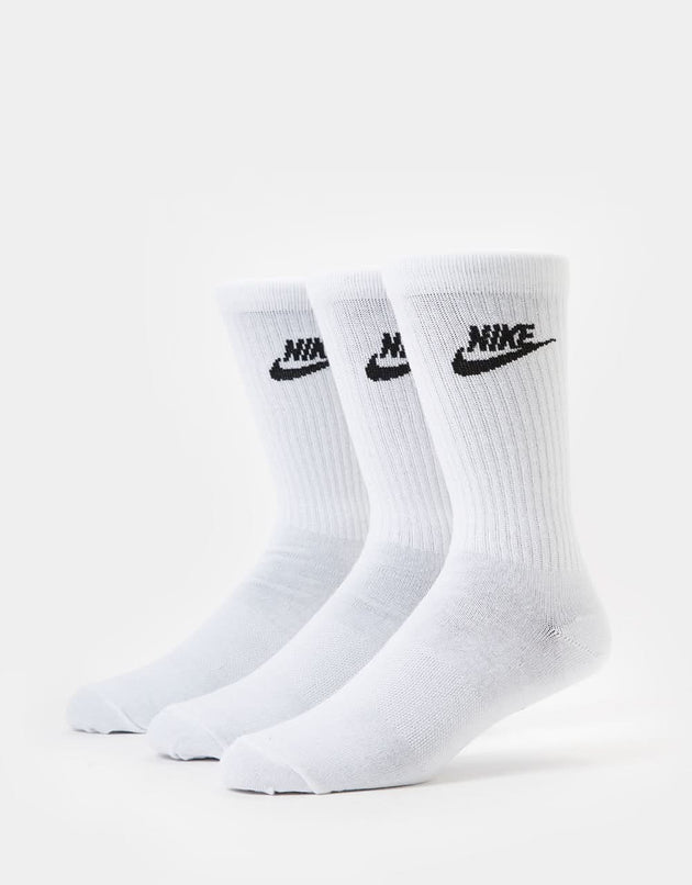 Nike SB Everyday Essential Crew Socks 3 Pack - White/Black