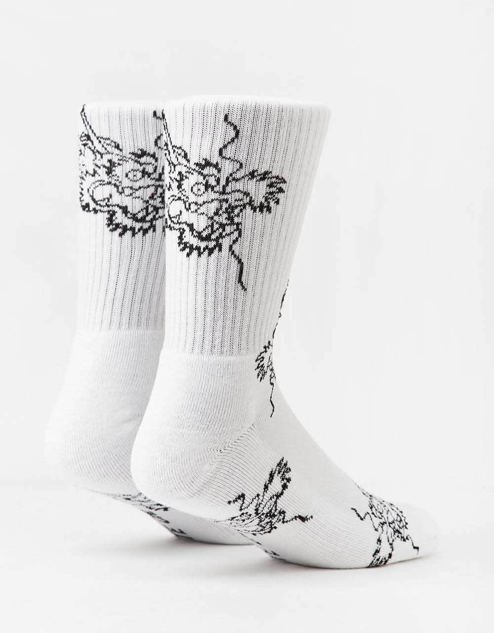 Route One Dragon Crew Socks - White