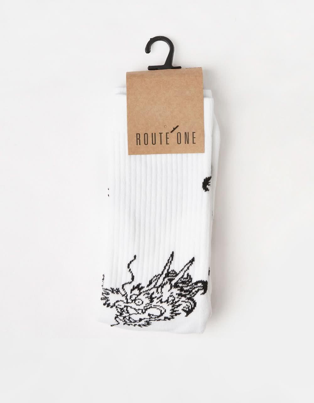 Route One Dragon Crew Socks - White