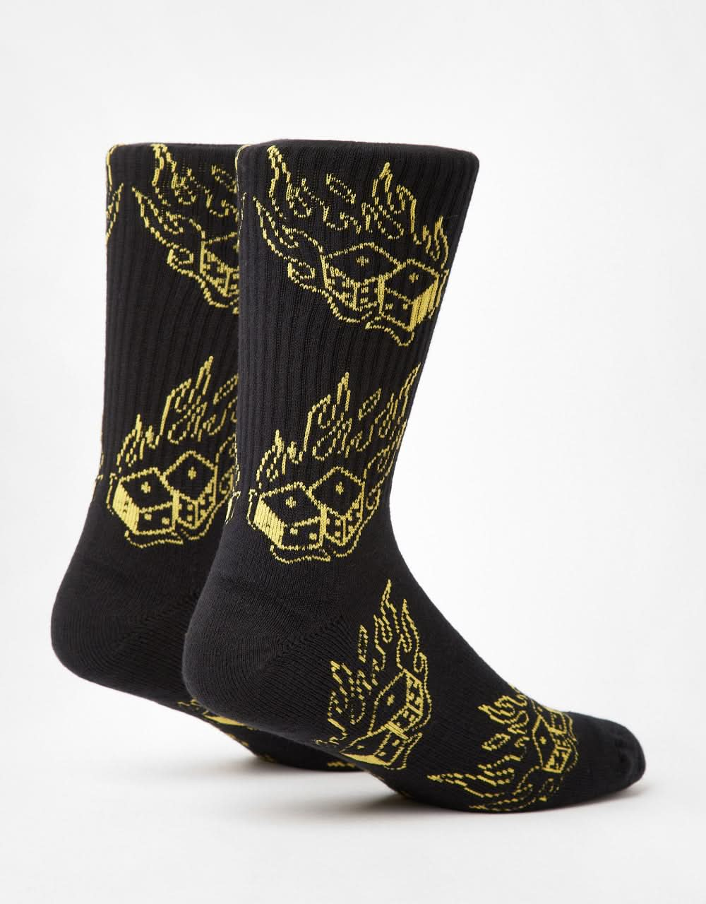 Route One Fire Dice Crew Socks - Black