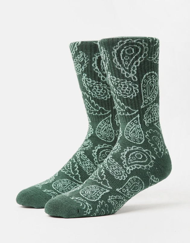 Route One Paisley Crew Socks - Dark Teal