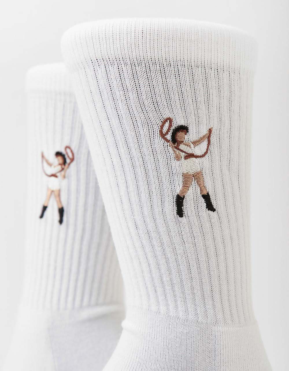 Route One Cowgirl Crew Socks - White