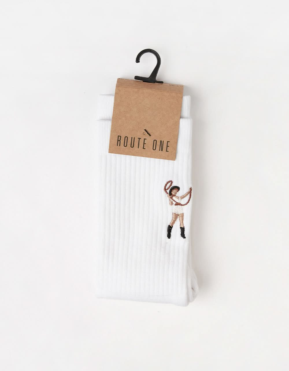 Route One Cowgirl Crew Socks - White