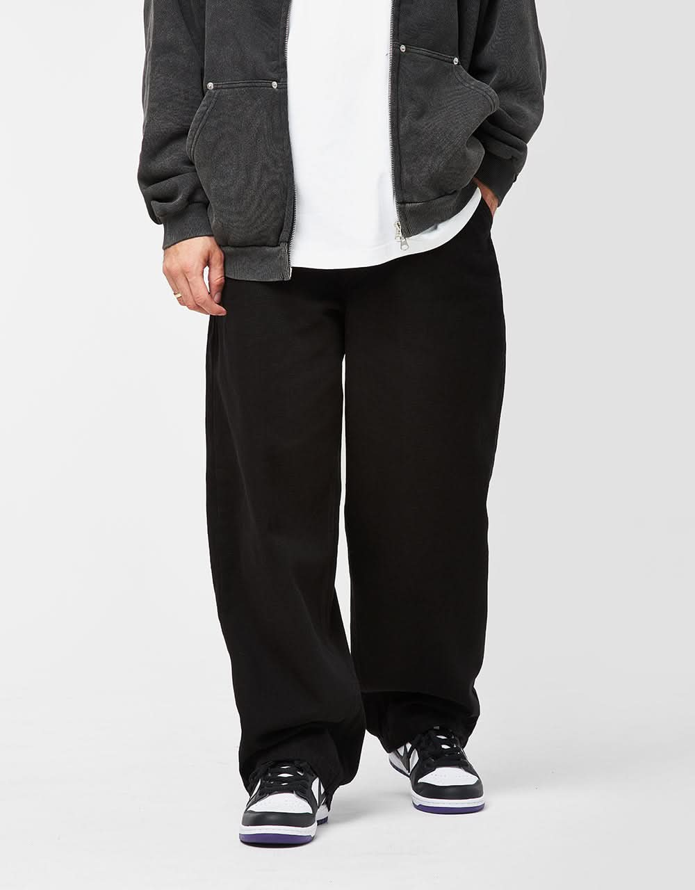 Route One Super Baggy Canvas Pant - Black