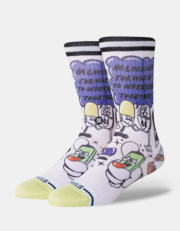 Stance x Cheyne Brooking Daily Danger Crew Socks - White