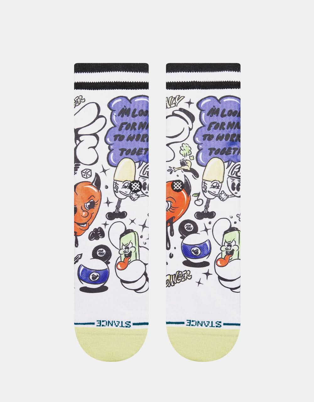 Stance x Cheyne Brooking Daily Danger Crew Socks - White