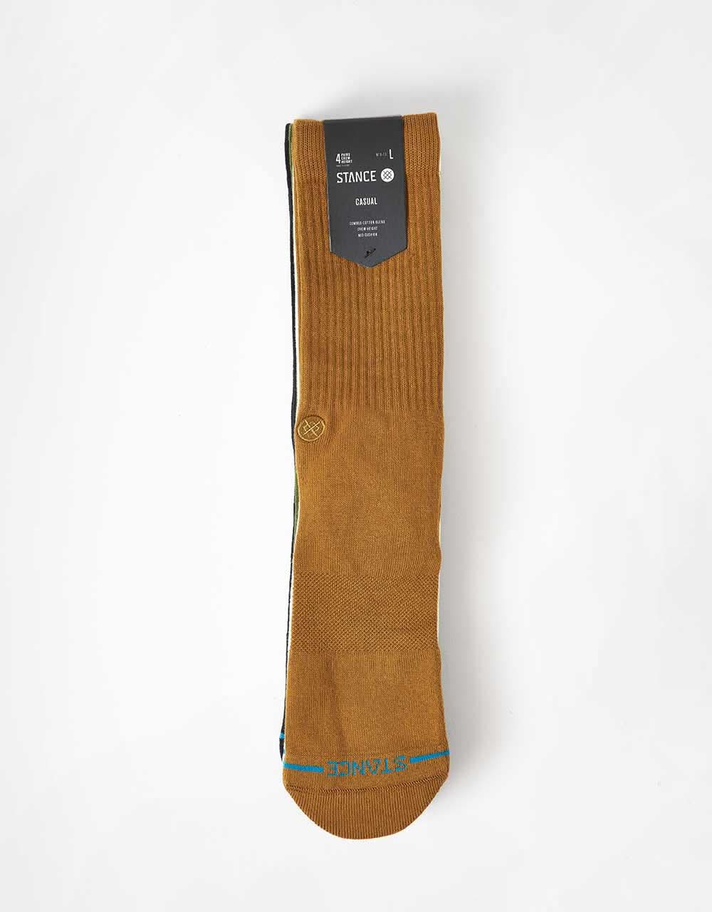 Stance Icon Crew 4 Pack Crew Socks - Gold