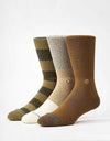 Stance Cubical Crew 3 Pack Crew Socks - Chive