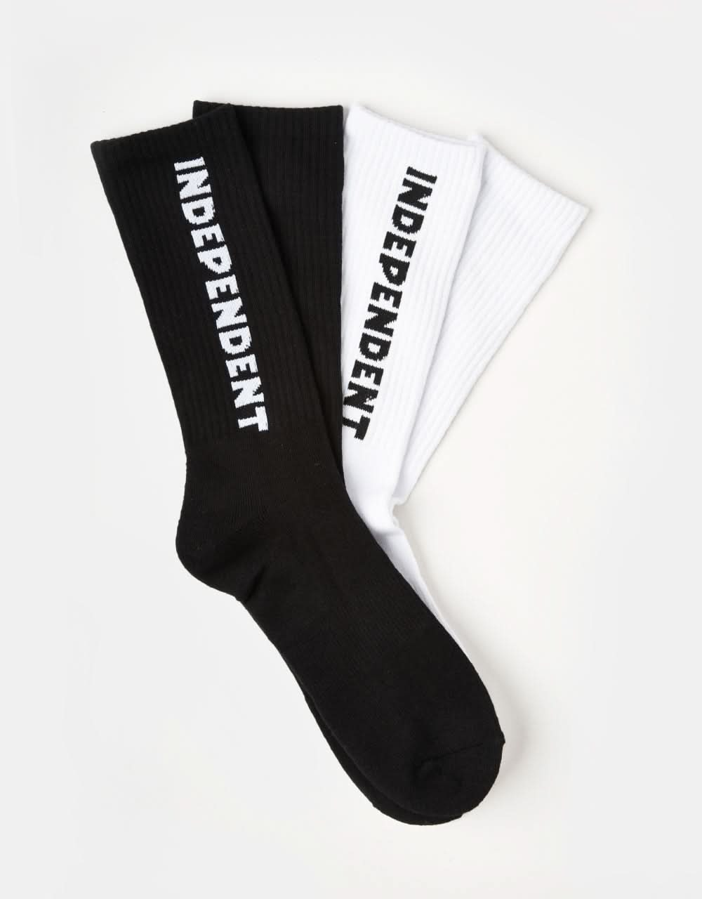 Independent Baseline 2 Pack Socks - White & Black