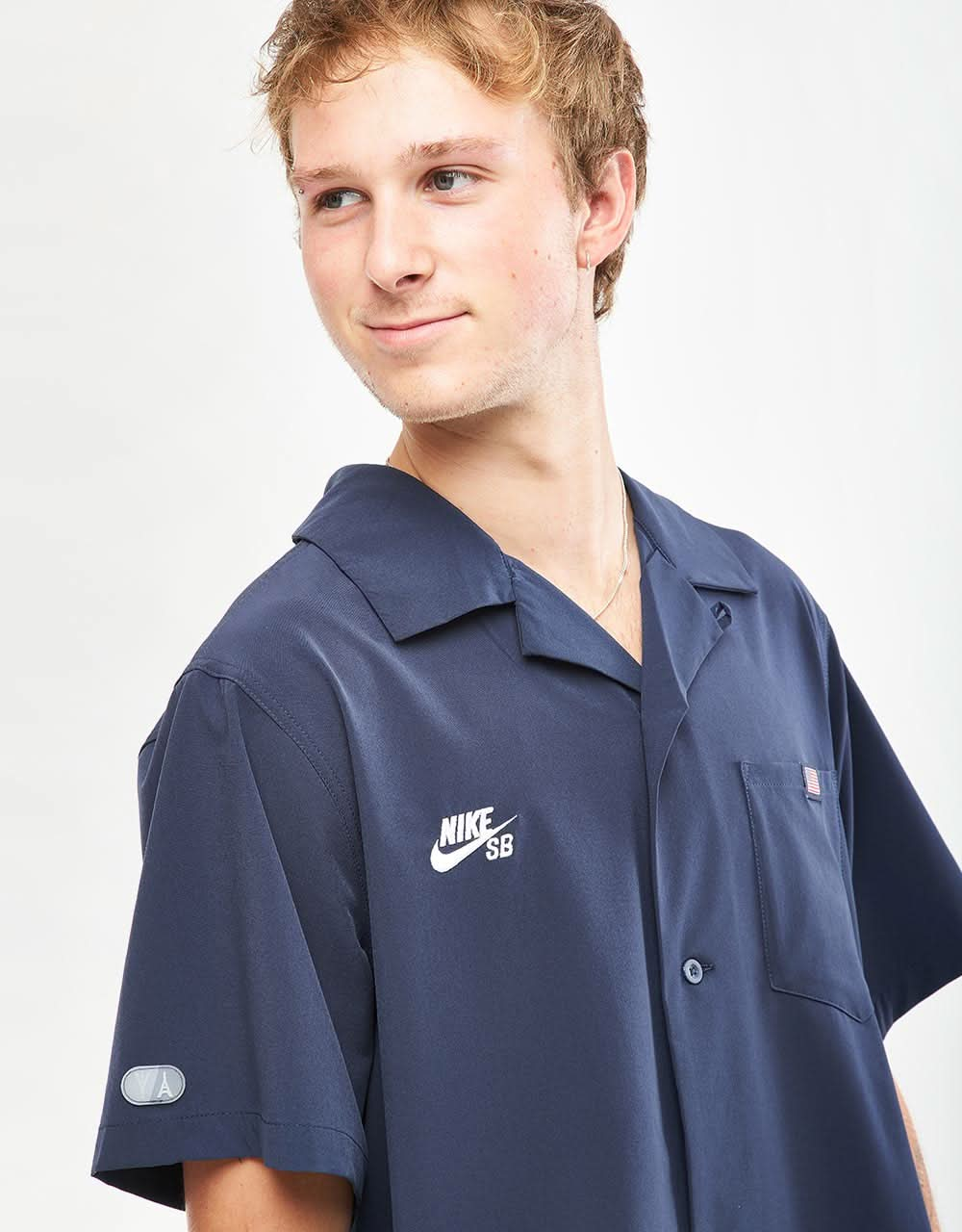 Nike SB 'Team USA' Skate Bowler S/S Shirt - Obsidian/White